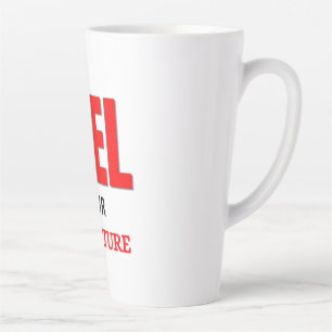 Taza De Café Latte Alimenta tu aventura – Tipografía de motocicleta a