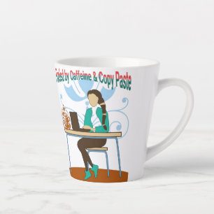 Taza De Café Latte Alimentado por Caffeine & Copy Paste Mug - Funny C