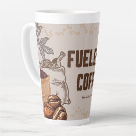 Taza De Café Latte Alimentado por Coffee Latte Mug - Gracioso regalo