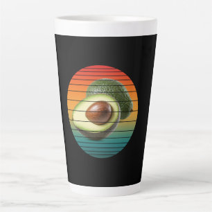 Taza De Café Latte Alimento vegetariano de fruta de aguacate vintage
