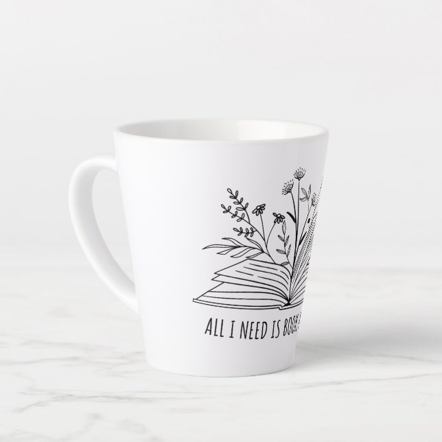 Taza De Café Latte All I need is book and coffee (Ángulo izquierdo)