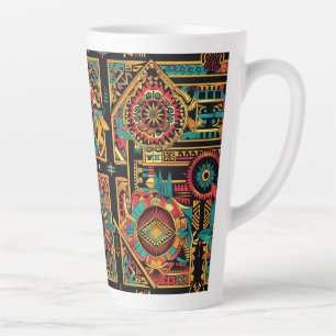 Taza De Café Latte Allting Blue "Aztec Dream" Tall Latte Mug