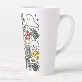 Taza De Café Latte Almofada com estampa fofa de Halloween