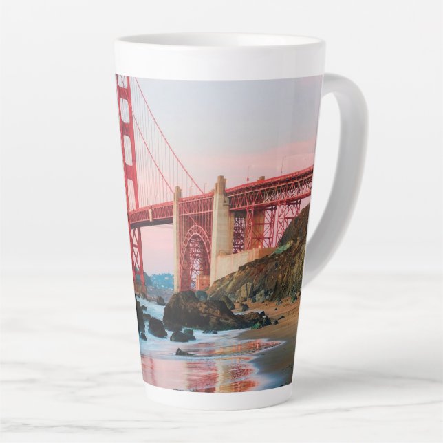 Taza De Café Latte almohada de la puente dorada (Ángulo derecho)