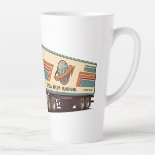 Taza De Café Latte Almohada decorativa de camión semi vintage retro