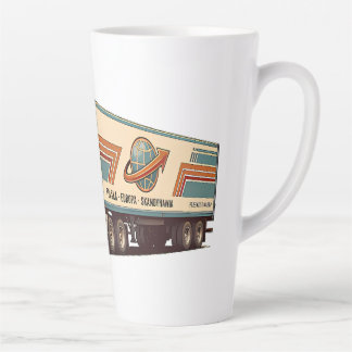 Taza De Café Latte Almohada decorativa de camión semi vintage retro