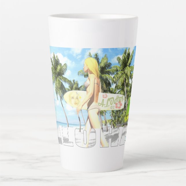 Taza De Café Latte Aloha 01 (Anverso)