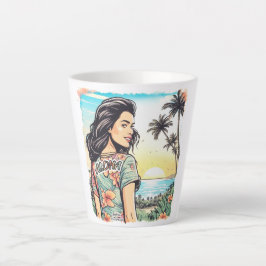 Taza De Café Latte Aloha Chica