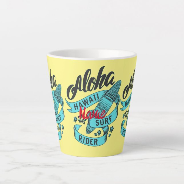 Taza De Café Latte Aloha Hawaii Surf Rider Thunder_Cove (Anverso)