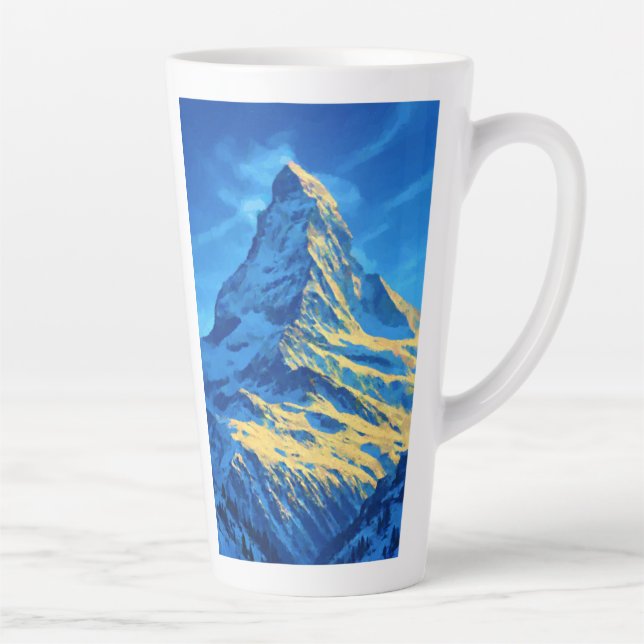 Taza De Café Latte Alpes suizos de Matterhorn (Derecha)
