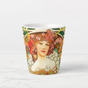 Taza De Café Latte Alphonse Mucha Art Nouveau Daydream