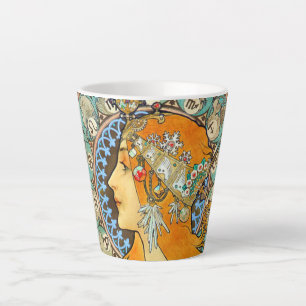 Taza De Café Latte Alphonse Mucha Arte Nouveau Zodiaco