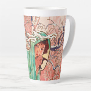 Taza De Café Latte Alphonse Mucha, Las Estaciones, Invierno (1896)