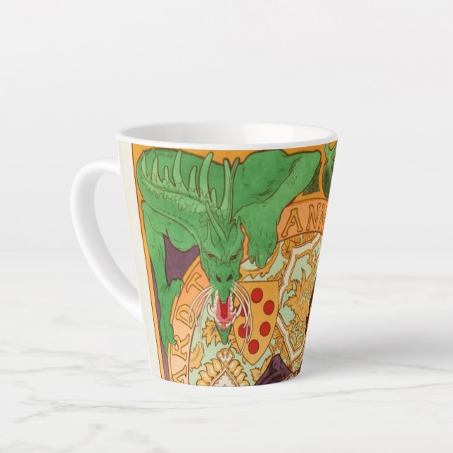 Taza De Café Latte Alphonse Mucha Prince y Dragon (Ángulo izquierdo)