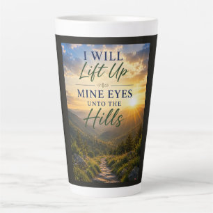 Taza De Café Latte Alzaré mis ojos a los montes