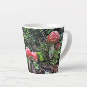 Taza De Café Latte Amanita Muscaria Mushrooms - 12 oz. Latte Mug