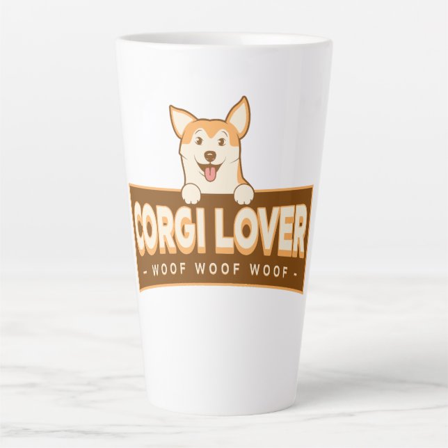 TAZA DE CAFÉ LATTE AMANTE DE CORGI (Anverso)