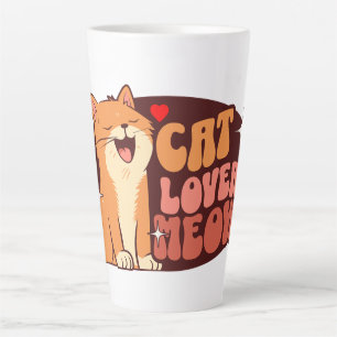 Taza De Café Latte Amante de gatos Maullido - gato naranja