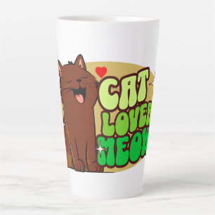 Taza De Café Latte Amante de gatos Meow - gato marrón