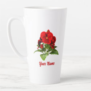 Taza De Café Latte Amante de Pensamientos Floral Personalizado
