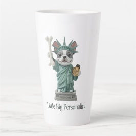 Taza De Café Latte Amante de Perros Bulldog Francés Estatua de la Lib