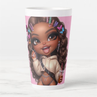 Taza De Café Latte Amante del Latte MUÑECA CHIBI 