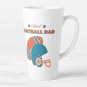 Taza De Café Latte Amantes del fútbol naranja azul