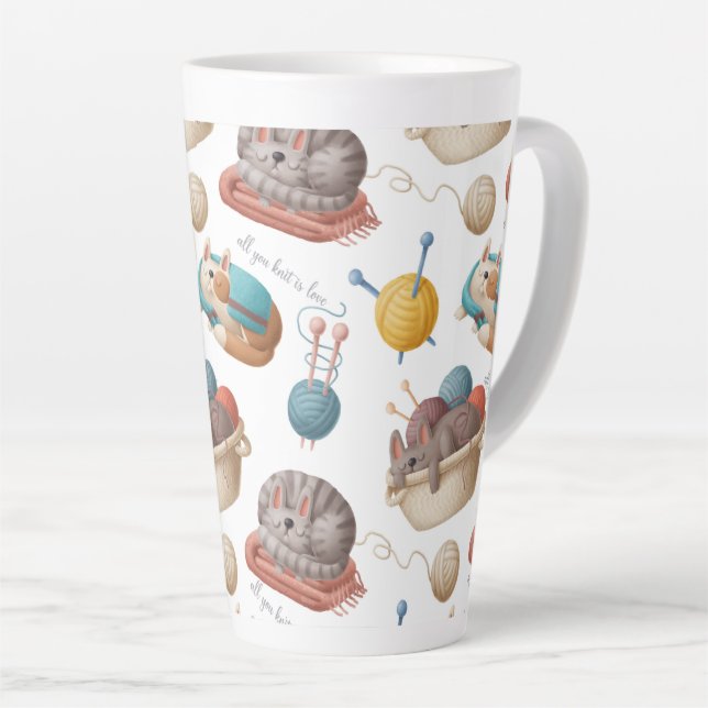Taza De Café Latte Amantes del gato ingenioso  (Ángulo derecho)