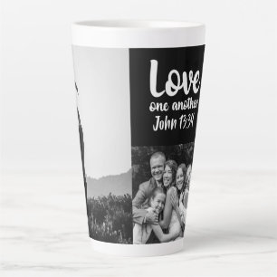 Taza De Café Latte Amar mutuamente John 13:34 Mug Latte Personalizada