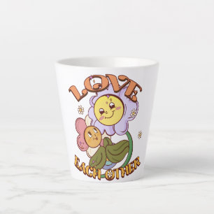 Taza De Café Latte Amar unos a otros Diseño floral caprichoso
