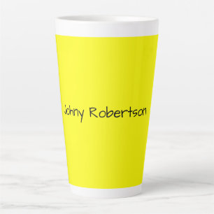Taza De Café Latte Amarillo Brillante Sencillo Elegante Profesional M
