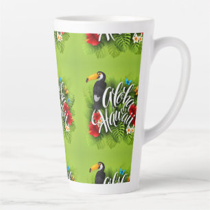 Taza De Café Latte Amarillo de las flores de Aloha Hawaii