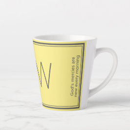 Taza De Café Latte Amarillo gris | Moderno | Motivación | MONOGRAM