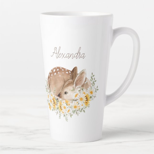 Taza De Café Latte Amarillo Nuestro Pequeño Querido Venado, Sunflower (Derecha)