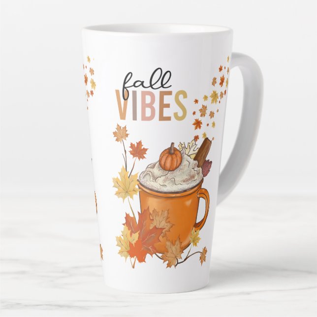 Taza De Café Latte Ambiente de Otoño (Ángulo derecho)