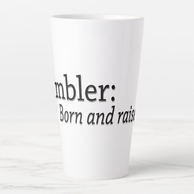 Taza De Café Latte Ambler nacido y criado (Anverso)