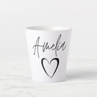 Taza De Café Latte Amelia Name Mug, Custom Name Coffee Mug,