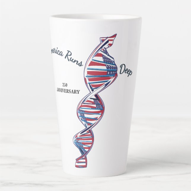 Taza De Café Latte América Corre Profundo (Anverso)