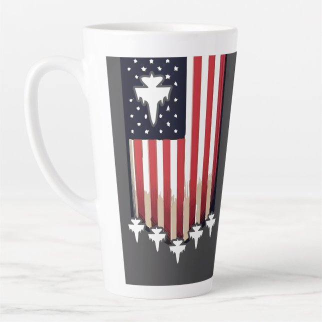 Taza De Café Latte American Flag 4th of July-65079 (Izquierda)
