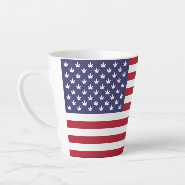 Taza De Café Latte American Flag Pride Design-76353 (Izquierda)