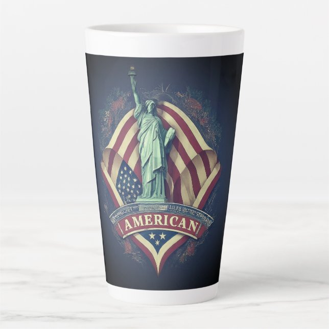 Taza De Café Latte Americano. (Anverso)