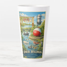 Taza De Café Latte Amery, Wisconsin City of Lakes Latte Mug