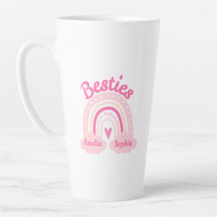 Taza De Café Latte Amigas Foto y Nombre Personalizados 
