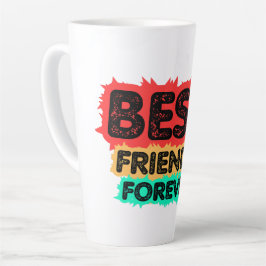 TAZA DE CAFÉ LATTE AMIGAS PARA SIEMPRE AMIGAS RETRO, AMISTAD