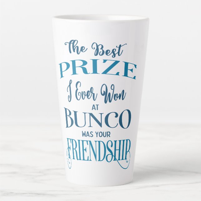 Taza De Café Latte Amigo del jugador Bunco (Anverso)