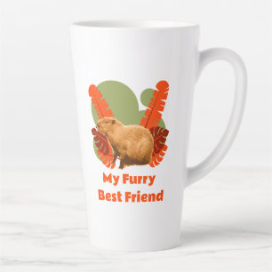 Taza De Café Latte Amigo Peludo de Capybara Animal Tropical