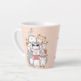 Taza De Café Latte Amigos De Gatos Cuidados Por Siempre Latte Mug, Ga