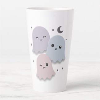 Taza De Café Latte Amigos Fantasmas Pastel Cute Halloween