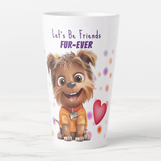 Taza De Café Latte Amistad de Perro (Anverso)
