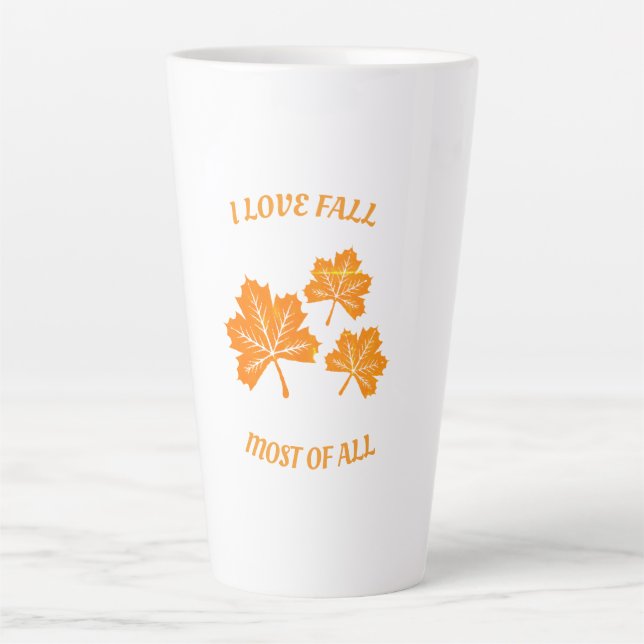 Taza De Café Latte Amo A Fall La Mayoría De Las (Anverso)